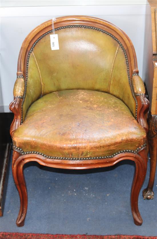 A Victorian, George III design, mahogany elbow chair